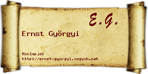 Ernst Györgyi névjegykártya